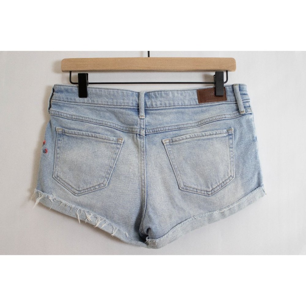 Hollister Low Rise Short Short - Distressed Jean Shorts with Embroidery - 28 - Picture 2 of 13